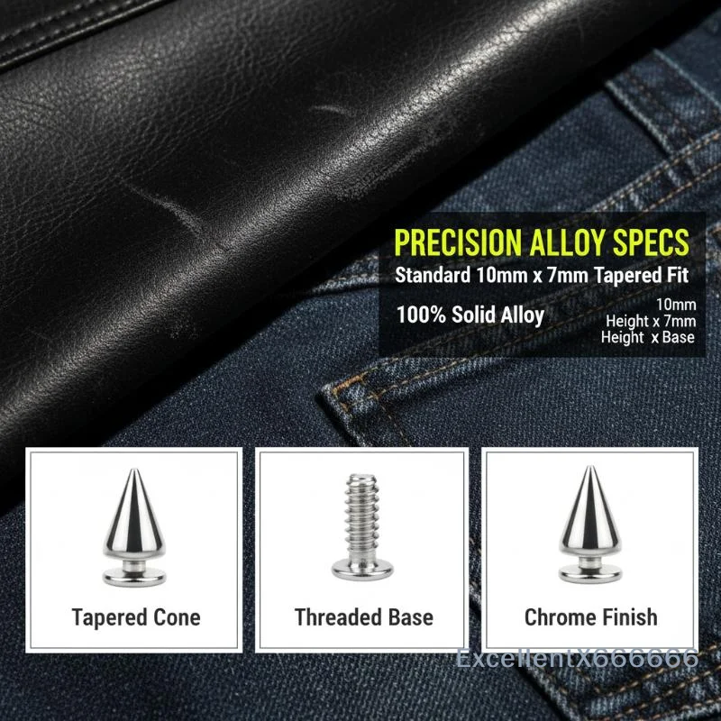 20/50pcs Cone Studs Spikes Double Cap Rivets Metal Punk Screw Nails Leather Clothes Shoes Leather DIY Craft Tools