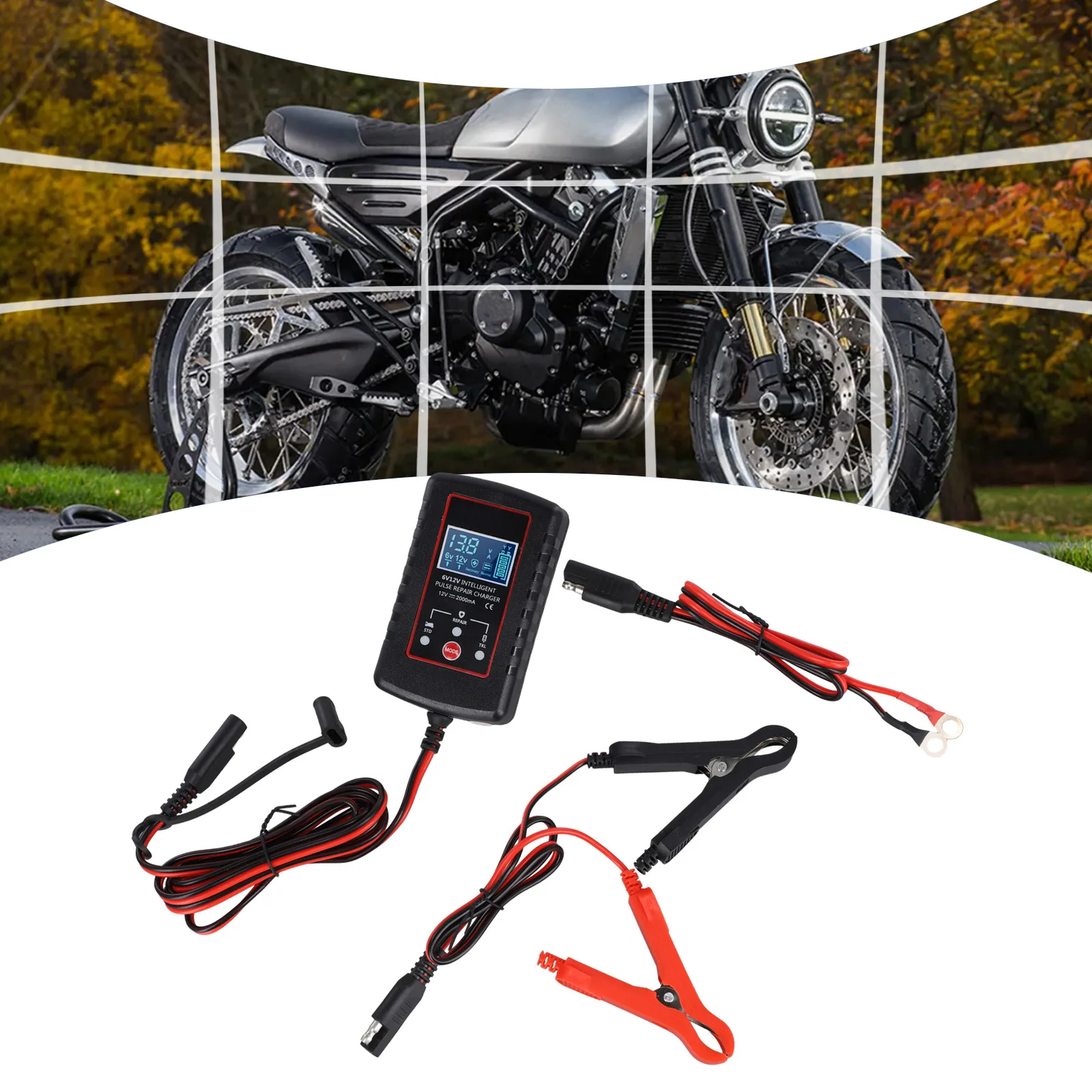 محول ينطبق إصلاح البطارية دراجة نارية سيارة ATV السيارات سيارات الدفع الرباعي شاحن بطارية أوتوماتيكي مواصفات شاحن البطارية #6