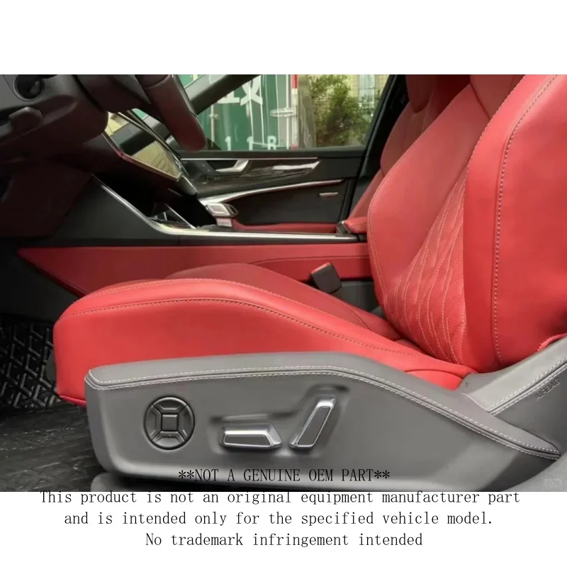 Premium Electric Car for Audi Red Leather Quilted Design High Comfort Racing Seats