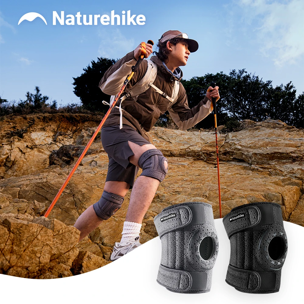 Naturehike Nouvelle Protection de Genou pour l'Alpinisme à Quatre Systèmes de Soutien, Coussinet de Protection Épaissi pour les Jambes, Soulagement du Stress, Aventure en Plein Air