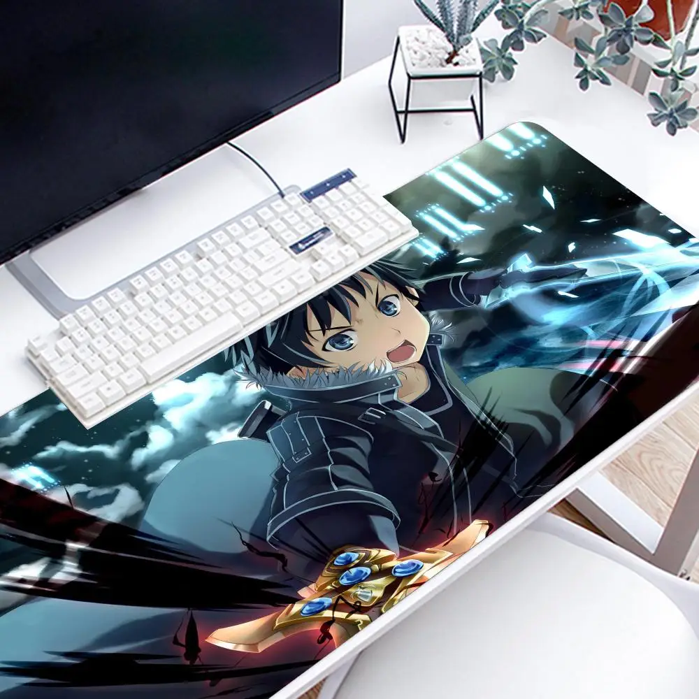 Anime Sword Art Online Kirigaya Kazuto Mousepad Large Gaming Mouse Pad LockEdge Thickened Computer Keyboard Table Desk Mat