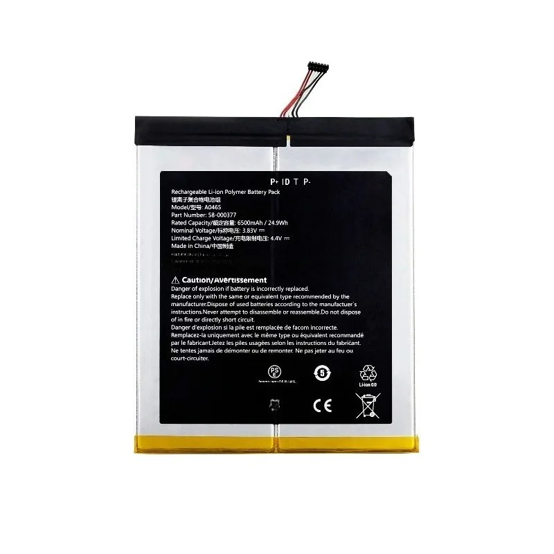 New 3.83V 6500mAh Battery 58-000377 For Amazon Fire HD 10 Plus 11th Gen T76N2B T76N2P Release 2021 - Image 2