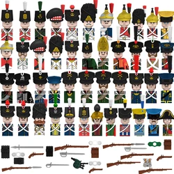 Bloques de construcción de soldados militares, figuras medievales del ejército ruso, Ucrania, caballeros, armas de infantería, juguetes para niños