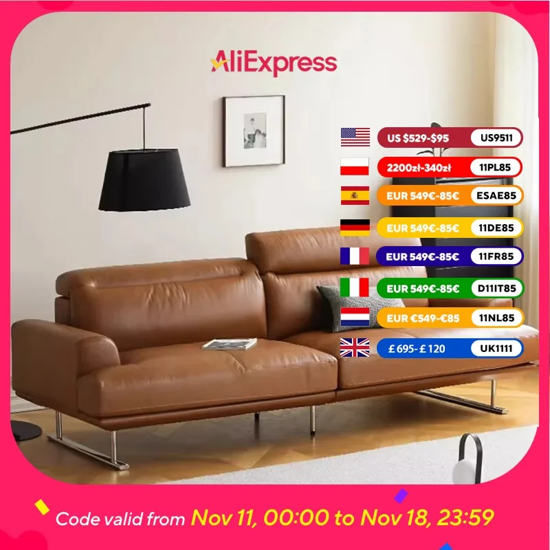 

Aesthetic Luxury Living Room Sofas Brown Oversized Loveseat Lazy Living Room Sofas Modern Nordic Divano Moderno Furniture Home