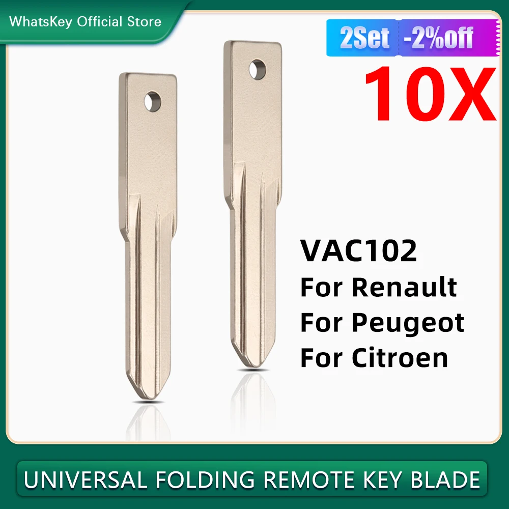 

10Pcs/Lot Uncut Car Key Blank For Renault Peugeot Citroen Original VAC102 Key Blade