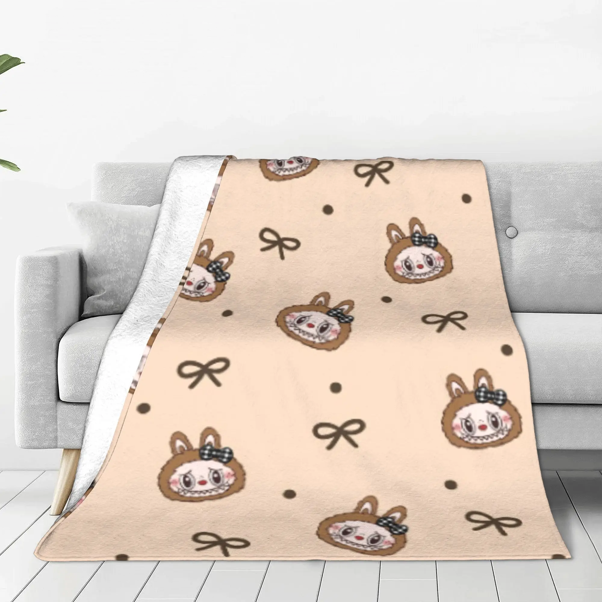 Labubu Blanket Super Soft Cozy Cartoon Print Throw Blankets for Couch 50x60 Inch Multiple Sizes Bedding Throws