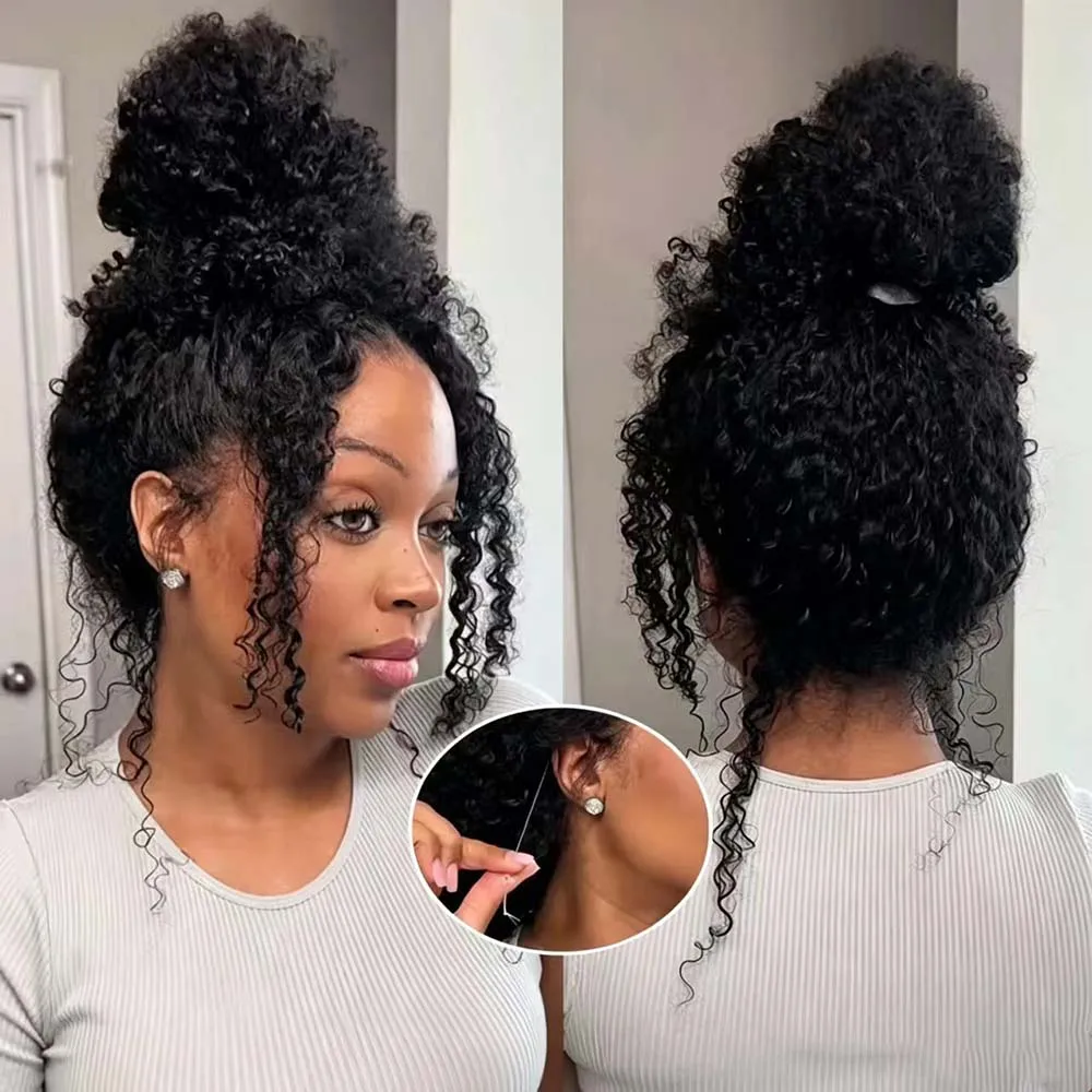 

360 Deep Wave Frontal Wig Deep Curly Full Lace Front Human Hair 100% Wigs for Women Wear Go Glueless Curly Wigs With Drawstring