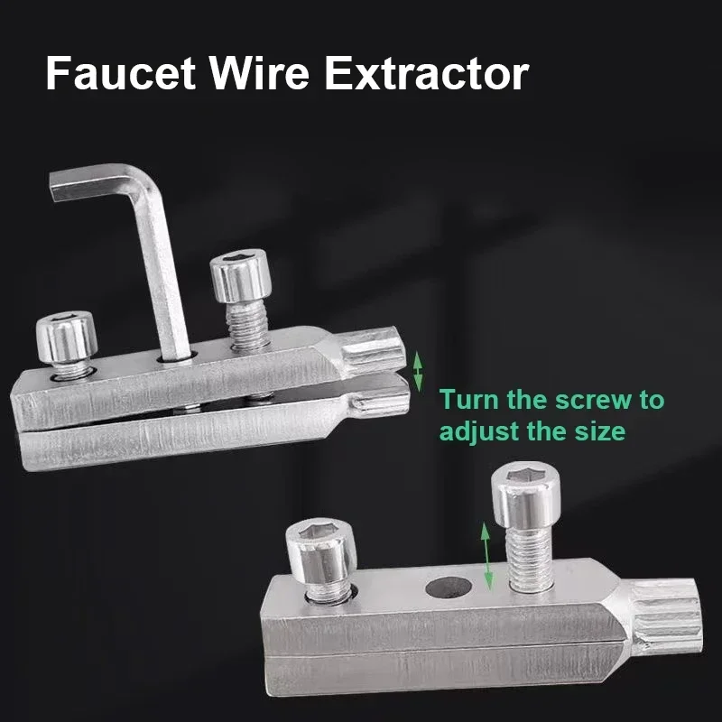 Broken wire extractor Threading Tools Tap Screw Remover Water-tap Angle Valve Repair for 4/6 Points Bolt Extractor Plumbing tool image 3
