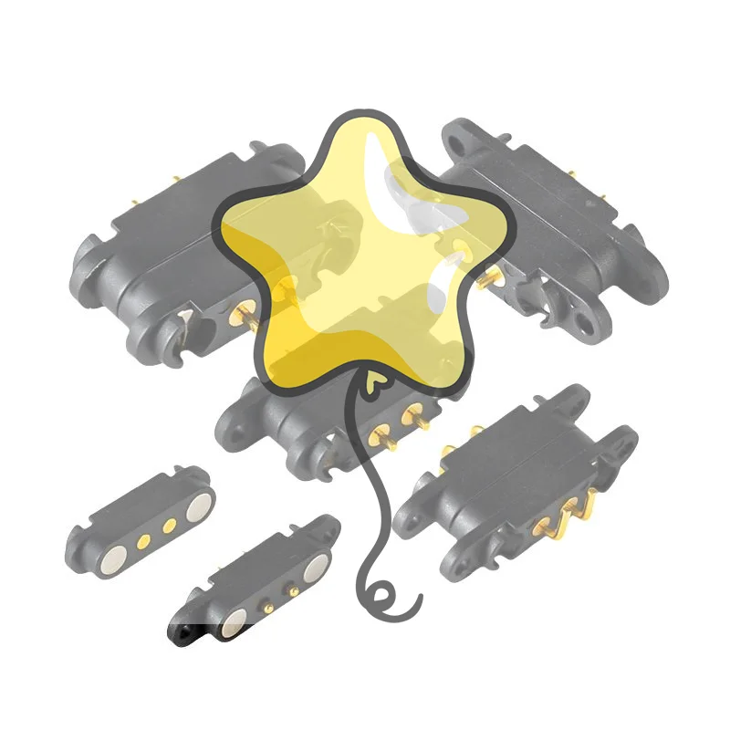 1 زوج 2 القطب ذكر أنثى 2A مقاوم للماء المغناطيسي بوجو دبوس موصل 2.54 مللي متر الربيع شحن سريع تيار مستمر مقبس الطاقة 2Pin