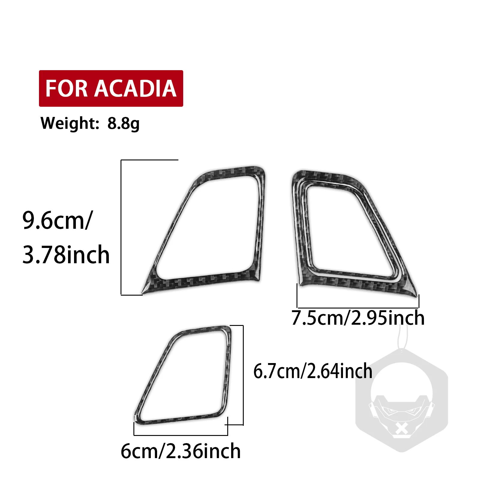 For GMC Acadia 2007—2012 Carbon Fiber Dashboard Sides Defogging Air Vent Panel Car Accessories Interior Cover Trim Sticker