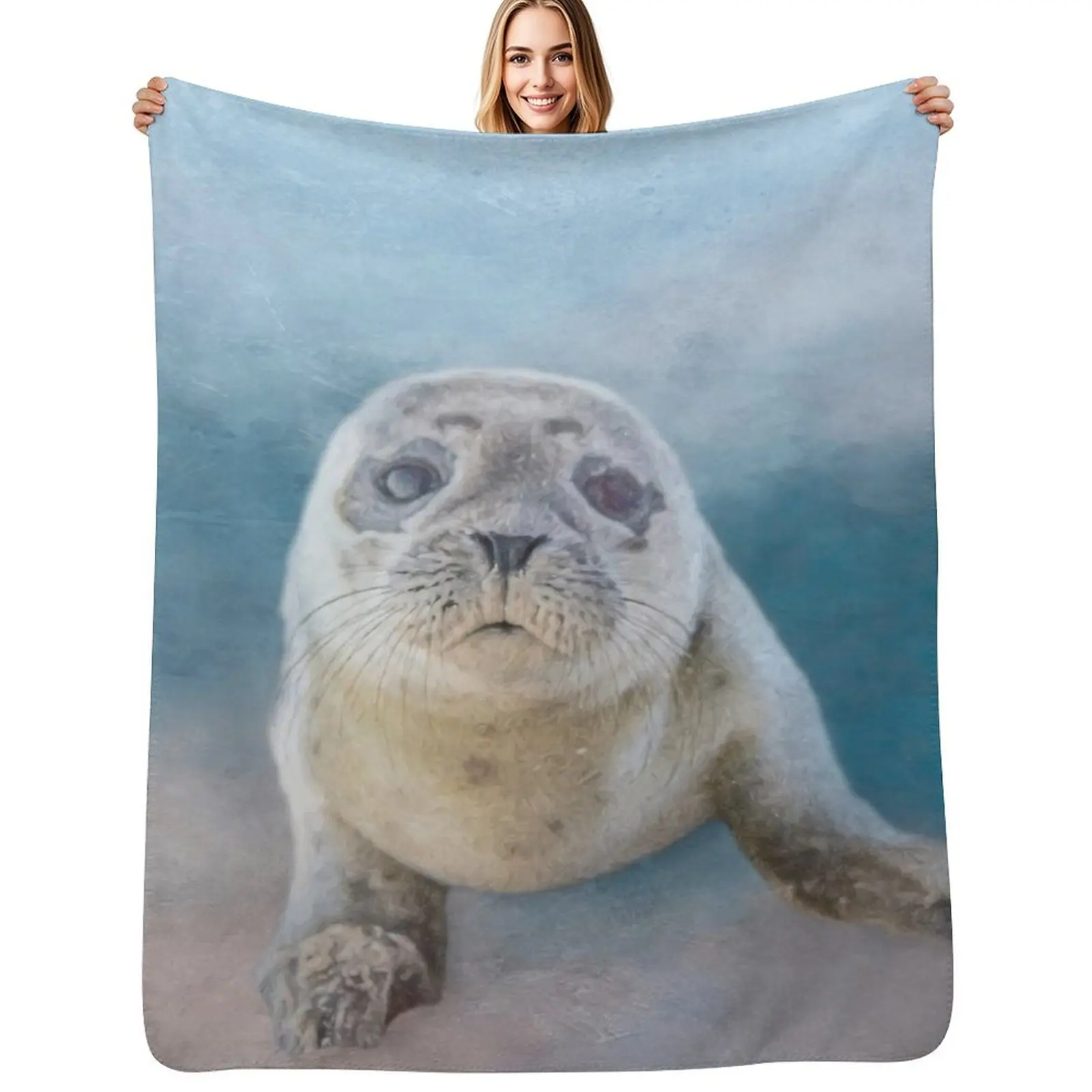 Baby Seal Throw Blanket anime Thermals For Travel for winter funny gift warm for winter Sleeping Bag Blankets