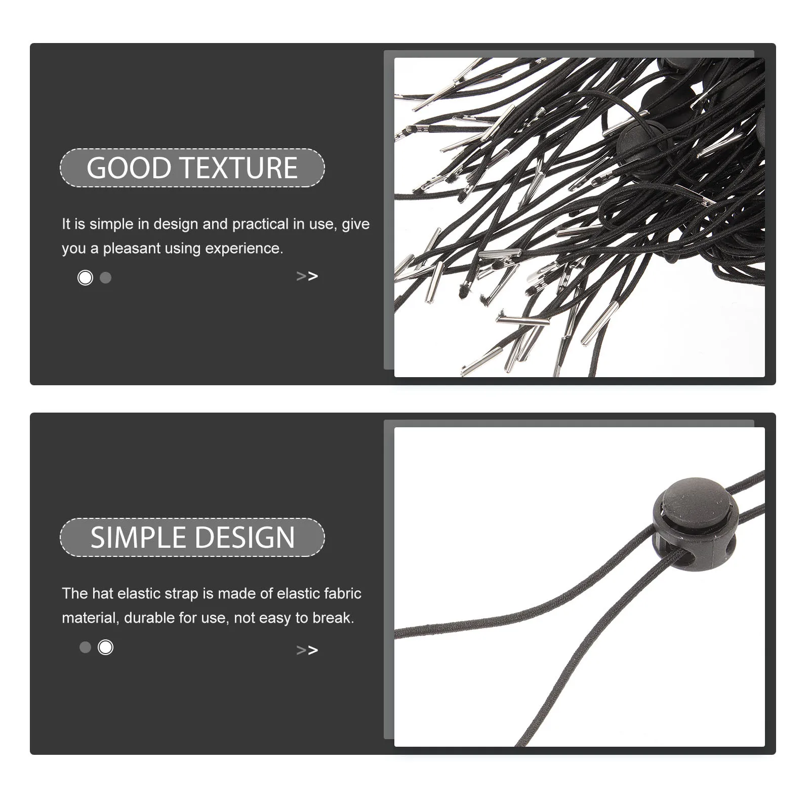 

30Pcs Windproof Hat Rope Elastic Chin Strap Adjustable Cord Fastener for Fishing Hiking Camping Hat Chin Strap