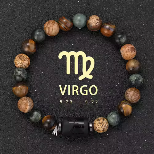 12 Zodiac Bracelets Natural Stone Cancer Virgo Leo Libra Bracelet Couples Friendship Gifts Bracelets jewelry pulsera hombre - Image 29