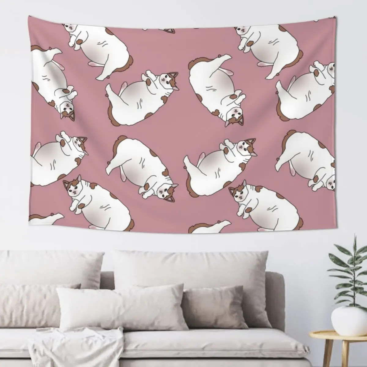 

Sad cursed cat meme pattern Tapestry Luxury Living Room Decoration Decorative Wall Mural Tapestry