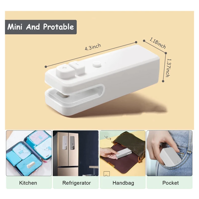 USB Charging Mini Sealing Machine Household Snack Plastic Packaging Bag Heat Sealing Machine Small Sealing Machine