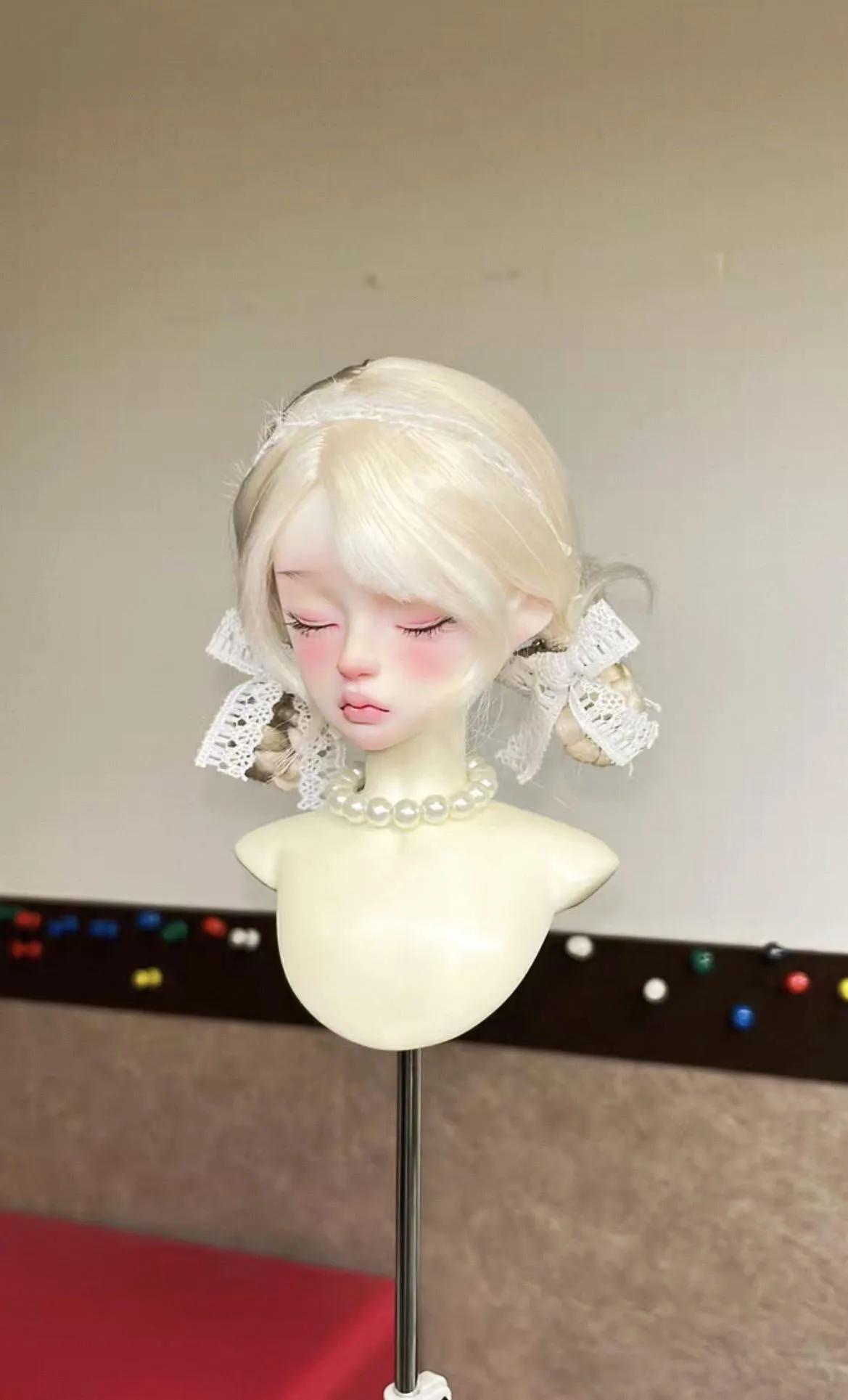 Hair for doll hard shell wig handcrafted combed mohair 1/4 BJD wig free shipping