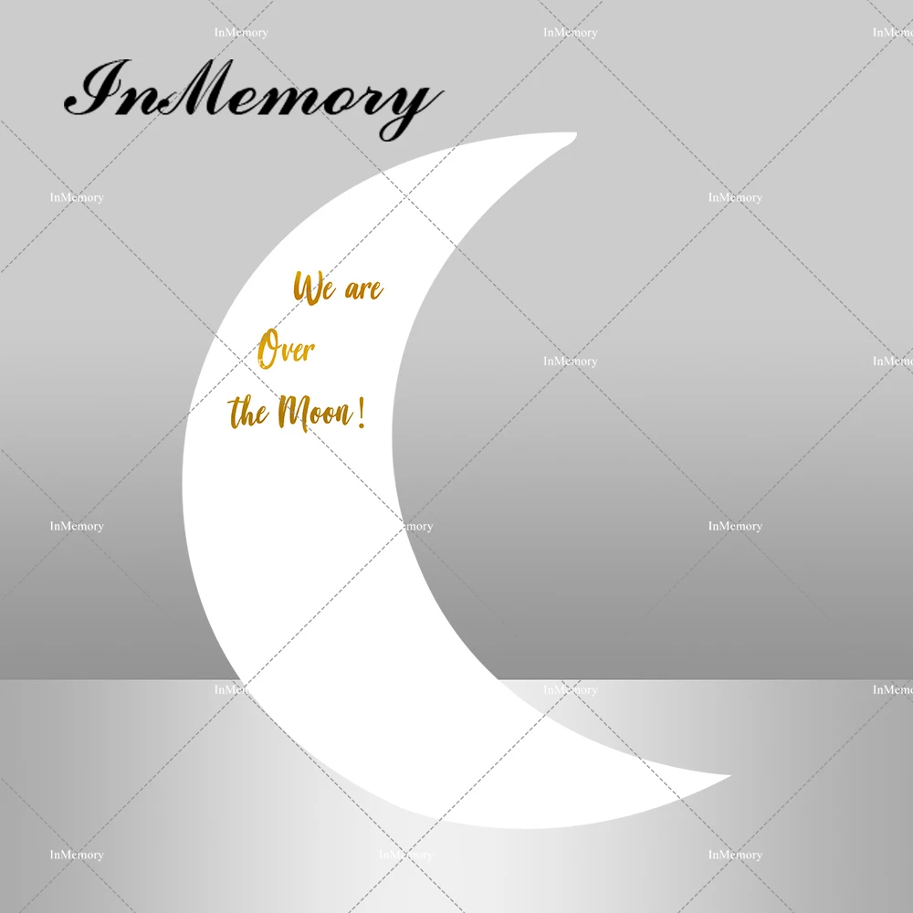 

Crescent Moon Shape Oh Baby Backdrop Cover We Are Over The Moon Background Girl Boy Newborn Baby Shower 6.5ft Portable Stand