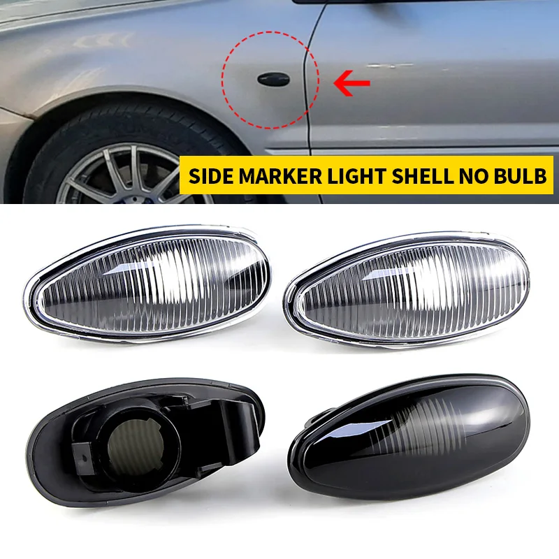 2Pcs For Mitsubishi Outlander 03-06 Lancer EVO 2001-2006 Side Marker Light Turn Signal Lamp Cover Shell No bulb MR522027