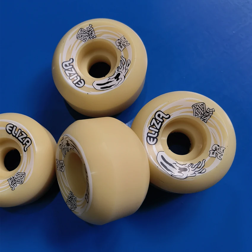 ELIZA 53mm top quality skateboard wheels 103A pu good made  skull V5 shape narrow ground-touch flexible stunt skate wheels