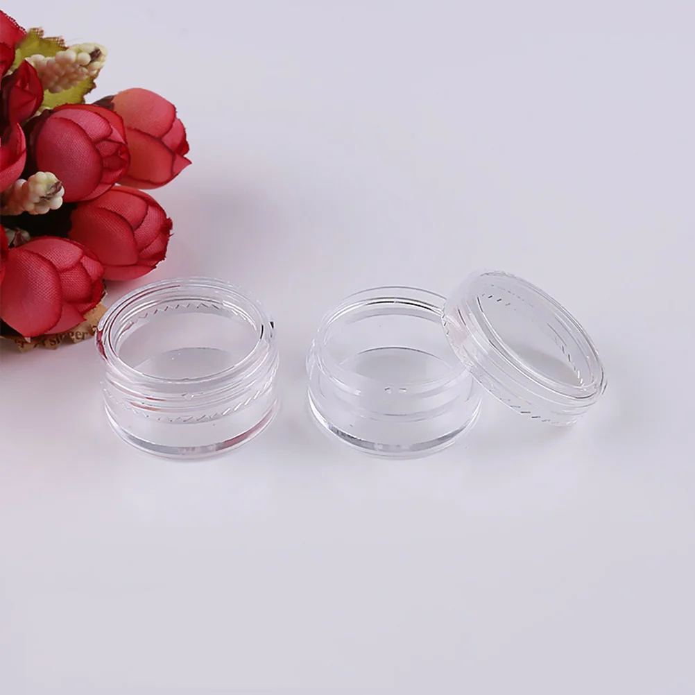 50Pcs Bottles Plastic Round Pot Portable 5G Empty Travel Containers Refillable Makeup Eyeshadow Face Cream Storage