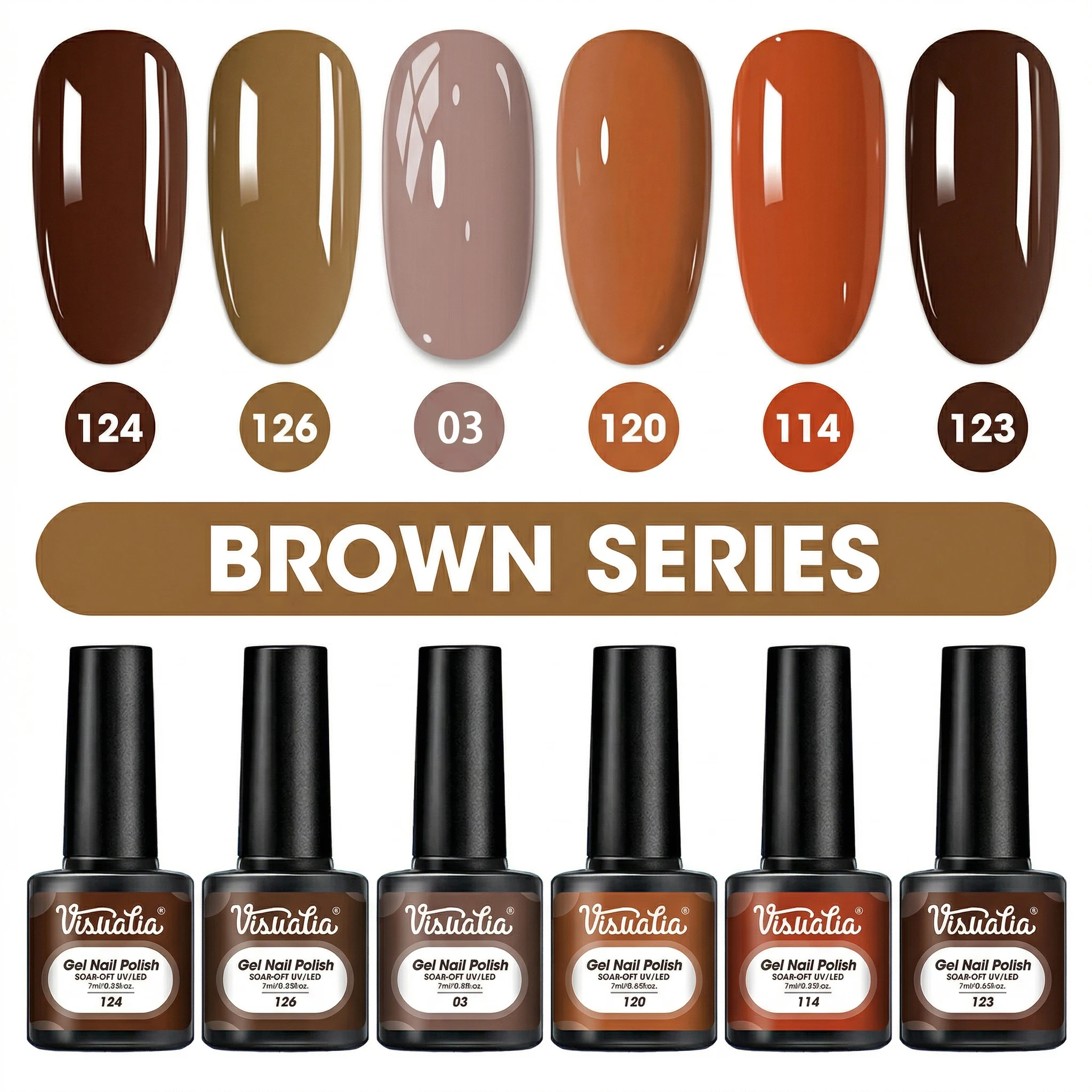 Esmalte em gel de 6 peças, esmalte líquido de longa duração, novo e moderno esmalte em gel semi-permanente com cores de doces e macarons, para manicure UV LED.