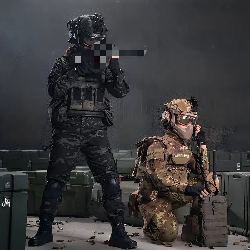 Male And Female Outdoor Tactical Special Forces Long Sleeved Military Training Performance Camouflage Suit Set