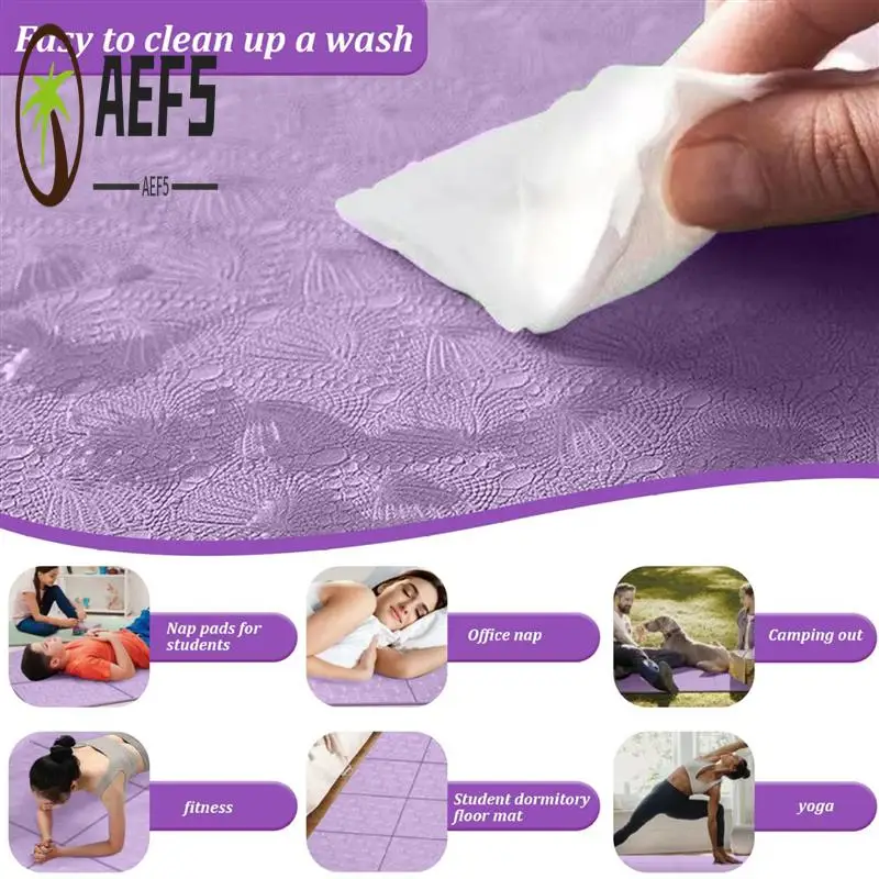 

AEF5-Складной коврик для йоги, складной дорожный коврик для фитнеса и упражнений, двухсторонний, нескользящий для йоги, пилатеса и тренировок на полу