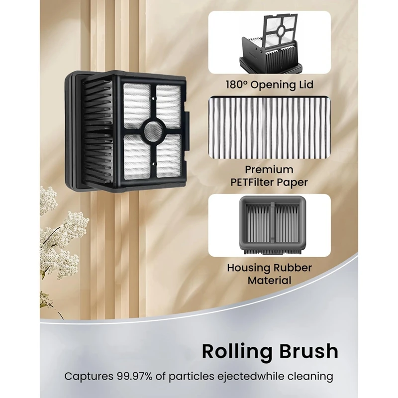 Hepa-Filter und Bürstenwalze für Dreame H12 Pro/ H12 Dual Nass Trocken Staubsauger Ersatzteile Zubehör Set