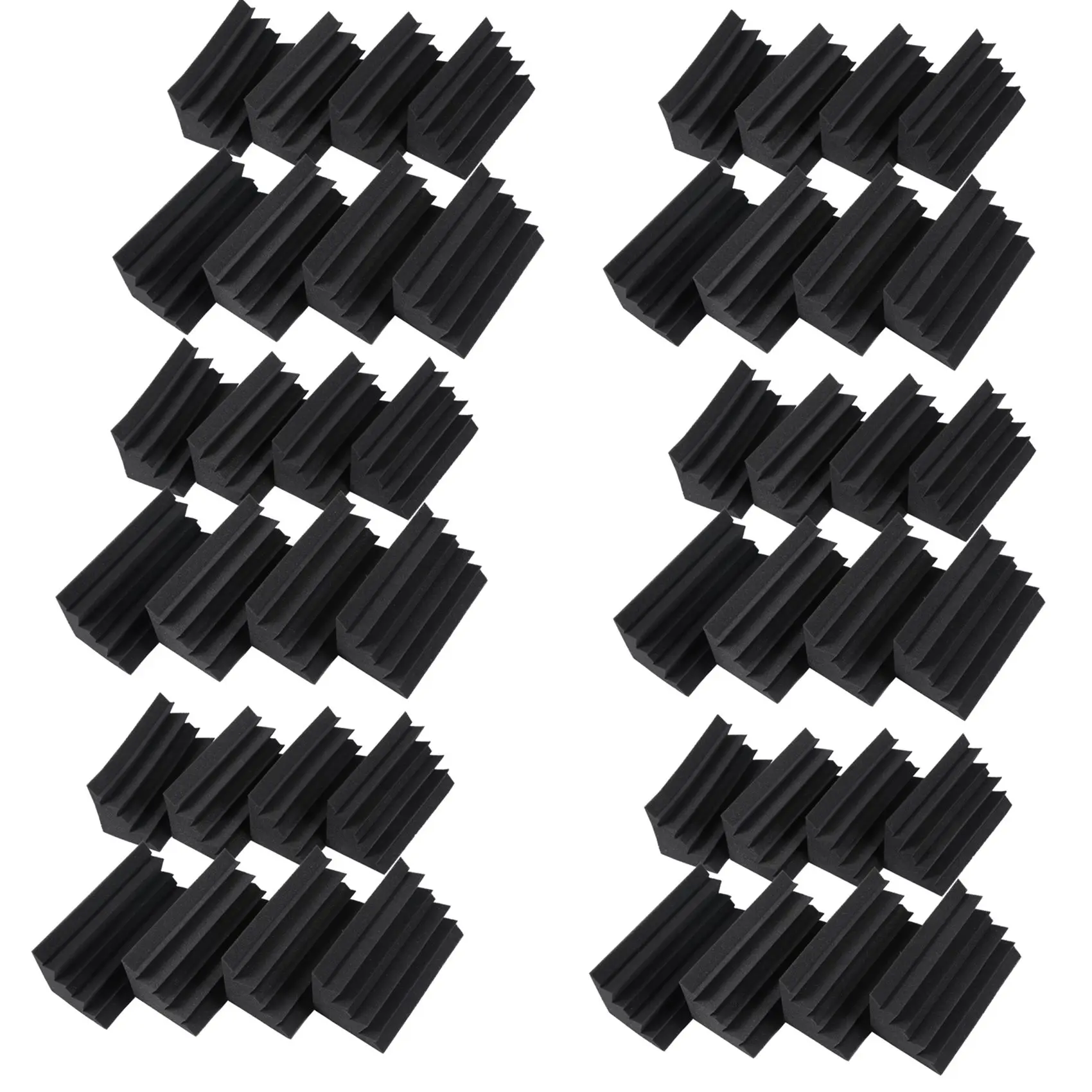 

TURE Black Soundproofing Insulation Bass Trap Acoustic Wall Foam Padding Studio Foam Tiles (48PCS, Black)