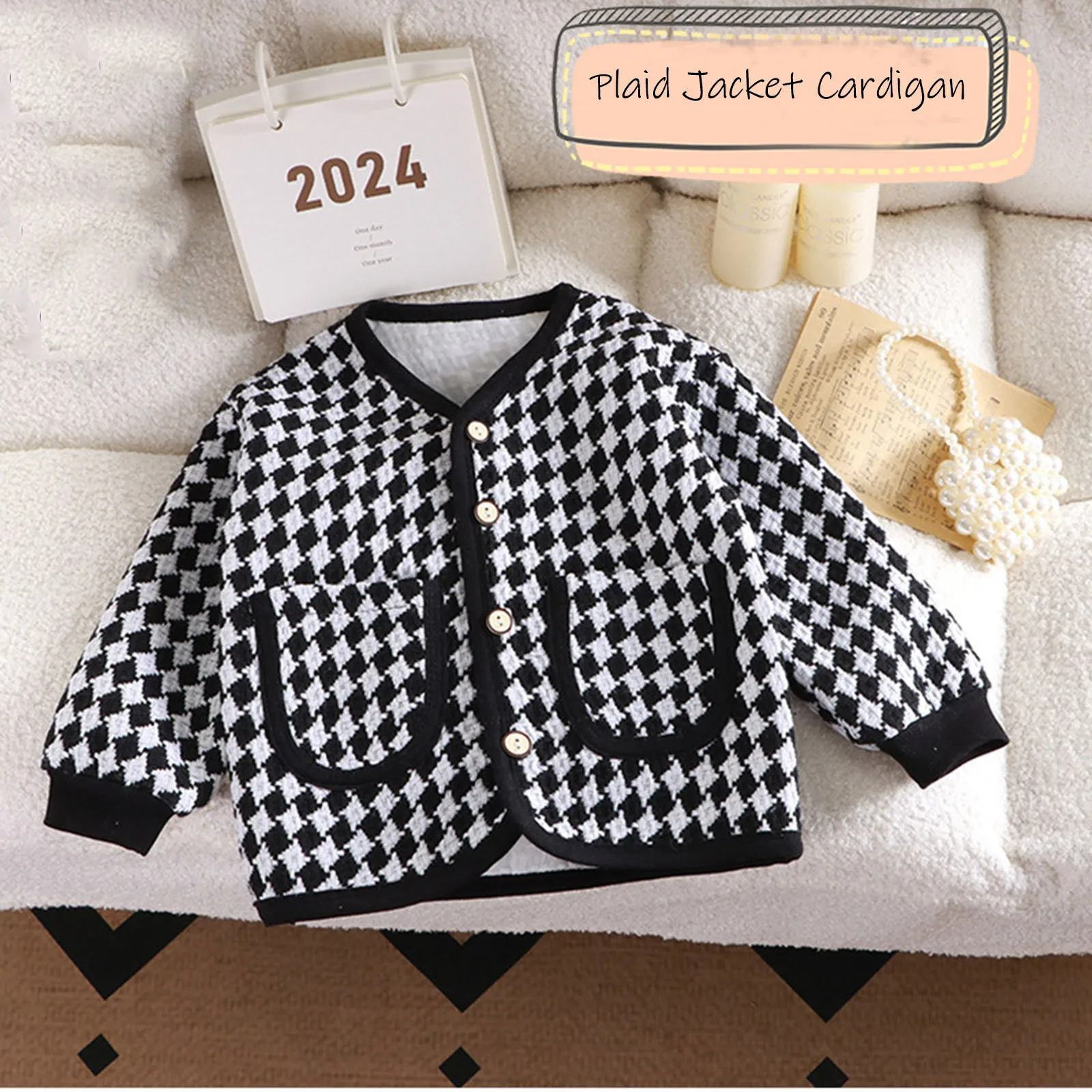 Autumn Winter New Children Long Sleeve Warm Jacket Casual Kids Girls Lattice Coat Baby Boys Cotton Padded Jacket Infant Clothes