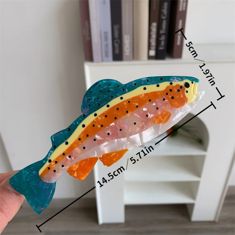 YHJ Fresh Trout Hair Claw Newest Dopamine Colorful Fish  display picture 2