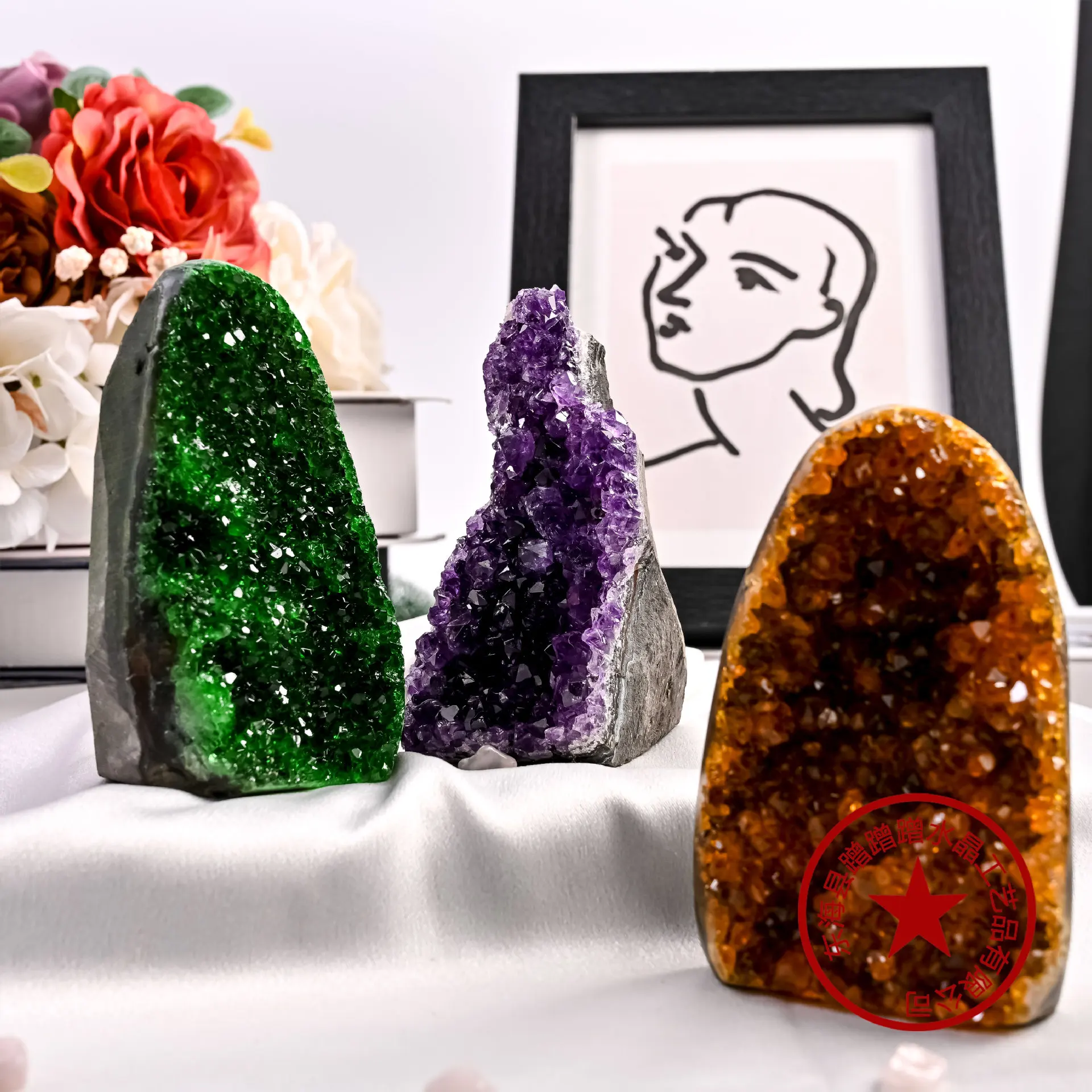 Crystal Multi-color Crystal Crystal Town Caijing Town Home Feng Shui Ornament Donghai