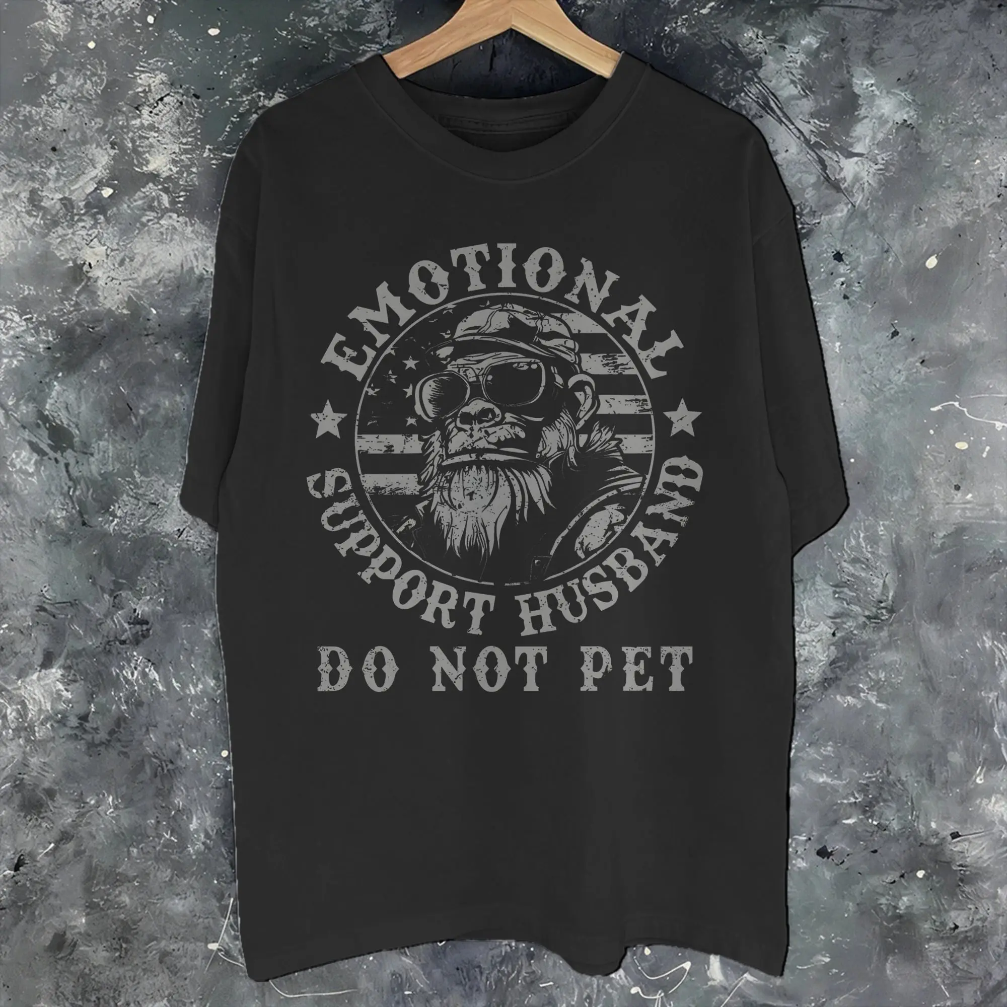 Printed Emotional Support Husband Do Not Pet T Shirt For Unisex  Cotton T-shirts Short Sleeve Clothing