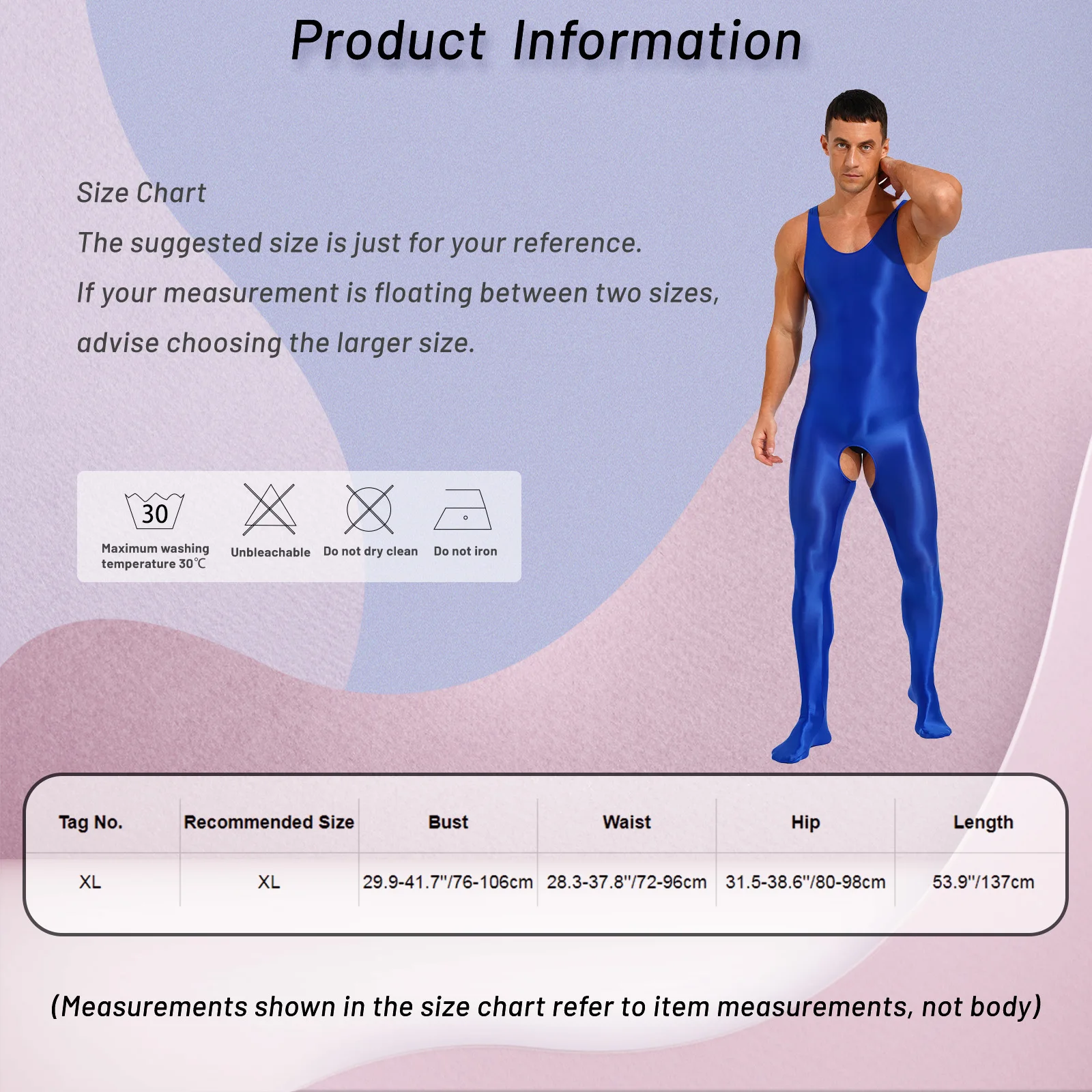 Mens Lingerie Crotchless Full Body Bodysuit Glossy Oilly Shiny Smooth Stretchy Sleeveless U Neck Open Crotch Footed Jumpsuit