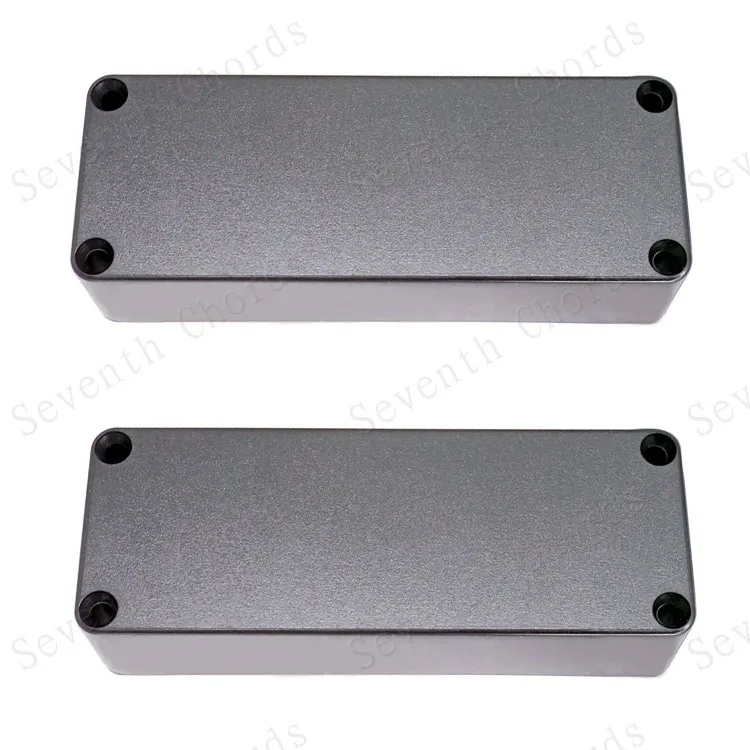 2 Pcs Black Plastic Sealed Closed 5 String 4 Screw Hole Bass Humbucker Pickup Covers Lid Shell Top