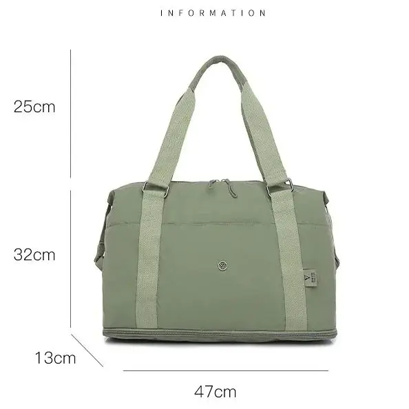 Foldable Expandable Sports Fitness Bag for Women Large Capacity Tote Travel Bag Suitable Handles Lightweight Luggage Bag