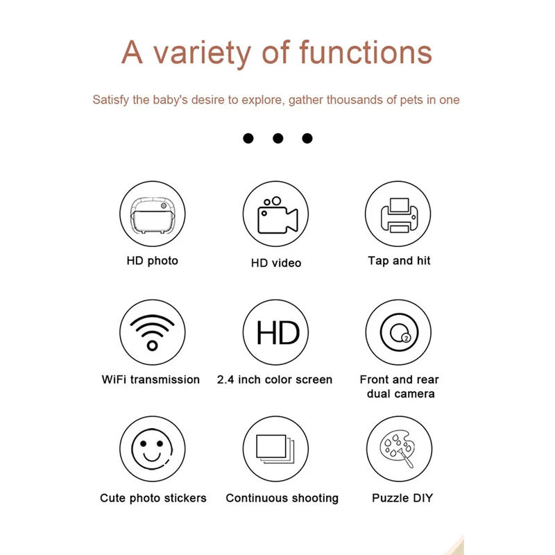 GOB-oInstant พิมพ์กล้องการพิมพ์ความร้อนกล้องถ่ายภาพเด็ก WIFI กล้องดิจิตอลของเล่นเด็ก 1080P HD