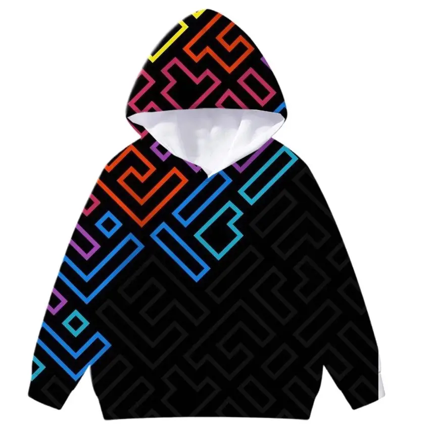 

2025 Autumn and Spring New Children's Sweatshirt Graffiti Print Fashion Pocket Sweatshirt