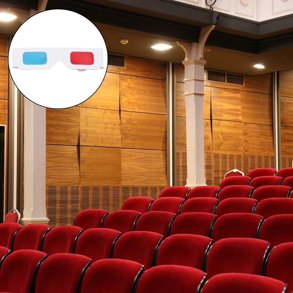 

100 Pcs 3D Glasses Anaglyph Lightweight Portable Paper Cardboard Frames Red Blue Lenses Home Cinema Fun Kids Gifts