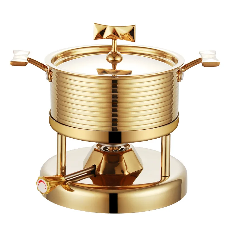 

High-grade, stainless steel, single small hot pot, one person, one pot, gas model.