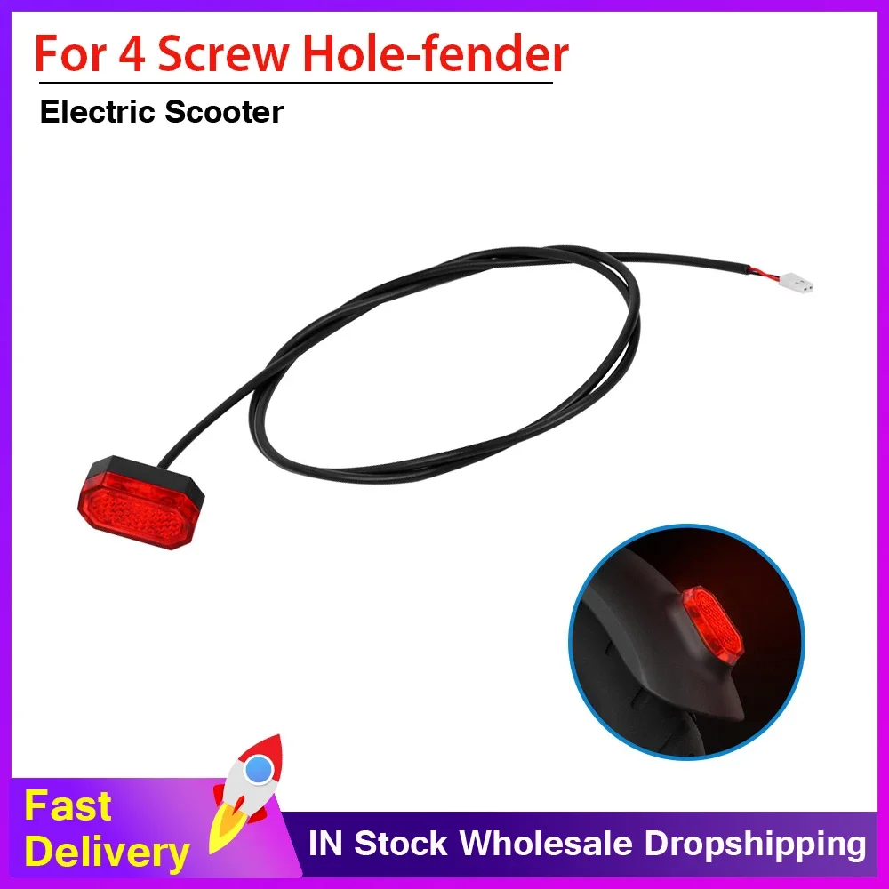 

Electric Scooter Waterproof High Brightness Rear Tail Light Safety Warning Light for 4 Screw Hole Fender Replacement Parts