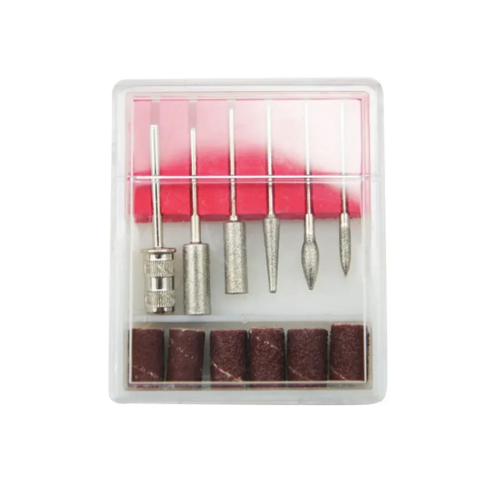 1Set Power Professionele Elektrische Manicure Machine Pen Pedicure Nagelvijl Nagelgereedschap 6 Bits Boor Machine Nail Boren Set