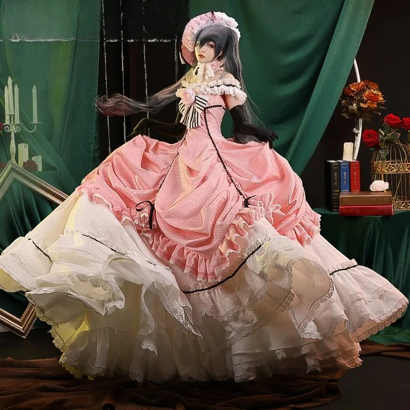 

IN STOCK Ciel Phantomhive Cosplay Anime Black Butler Kuroshitsuji DokiDoki-SSR Women Halloween Costume Dress Ciel Cosplay
