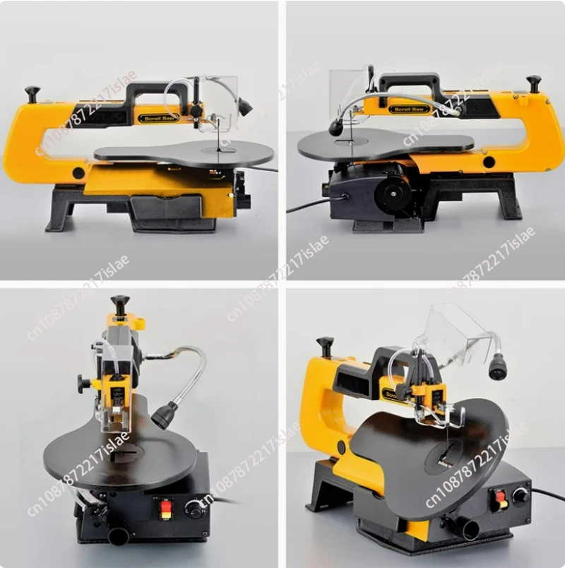 16 Inch Multifunctional Speed Regulating Wire Saw Machine Woodworking Table Saw DIY Carving And Polishing Curve Saw LED Lighting