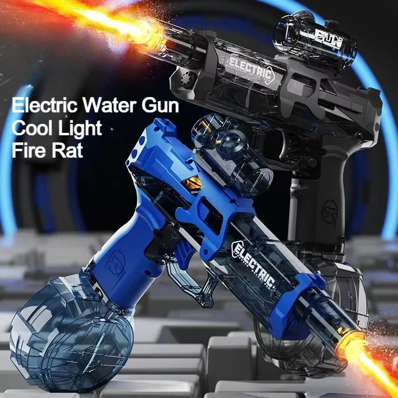 Electric Water Pistol Cool Light Full Automatic Water Spray Gun Summer Outdoor Sports Toy Pool Water Gun Children Gifts