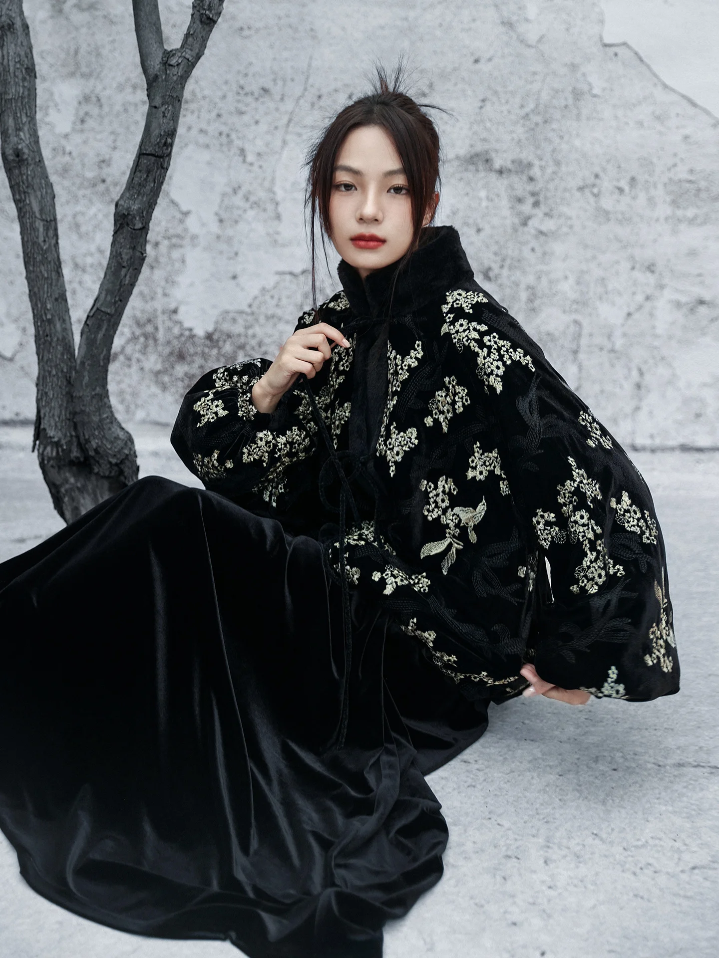 

New Chinese Sle Heavy Embroidery Velvet Cotton Jaet Women's Loose ort Outerwear Autumn Winter Faion Retro Sle