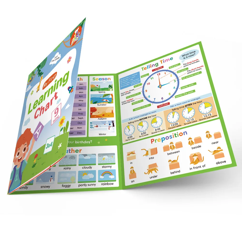 Educational Teaching Aids, 1 Book My First Learning Chart and Phonics Vocabulary Building Poster Set, Homeschool Study Activity