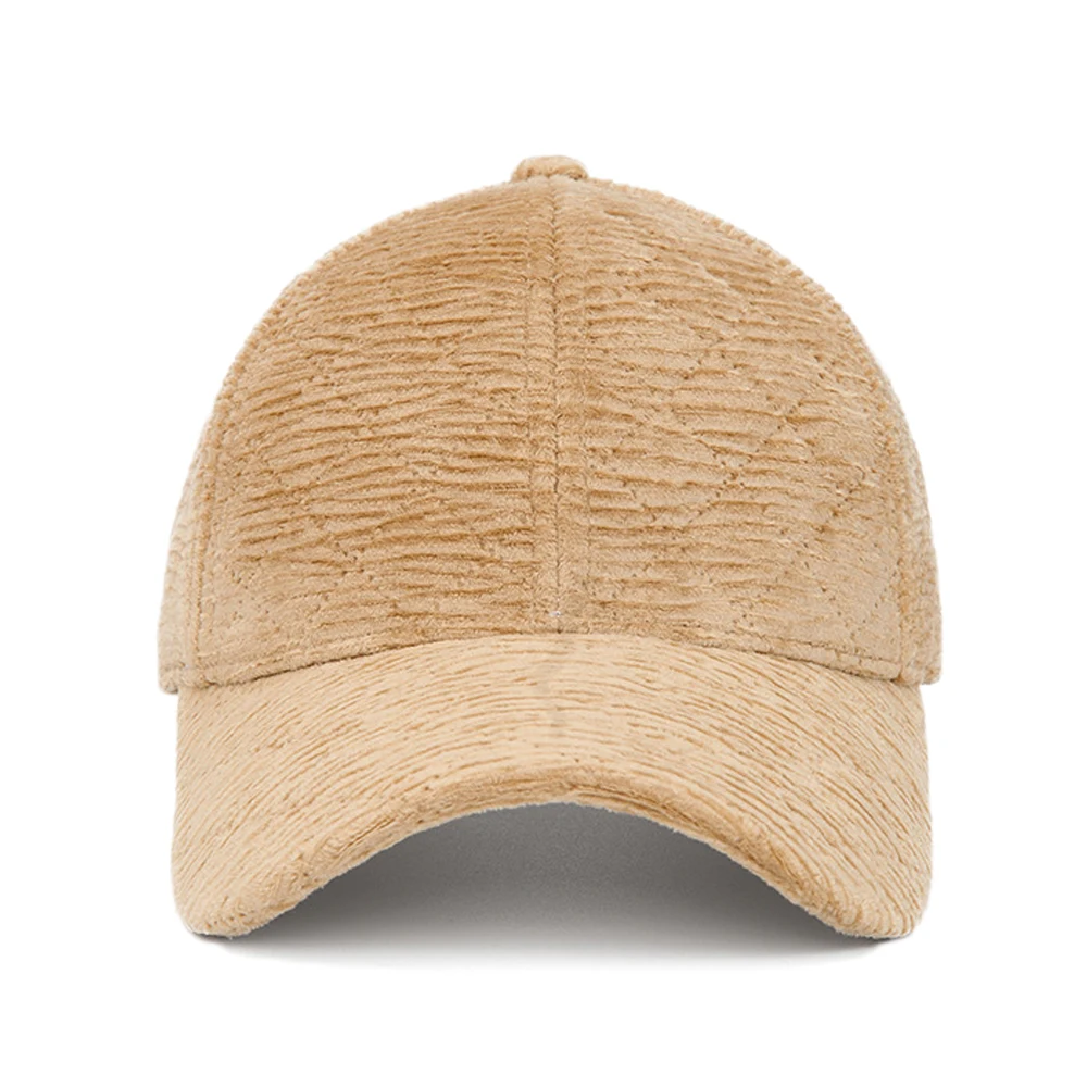 FS Khaki Brown Winter Baseball Cap Windproof Warm Corduroy Caps For Men Women Striped Dot Print Vintage Hats Gorra Hombre 2025