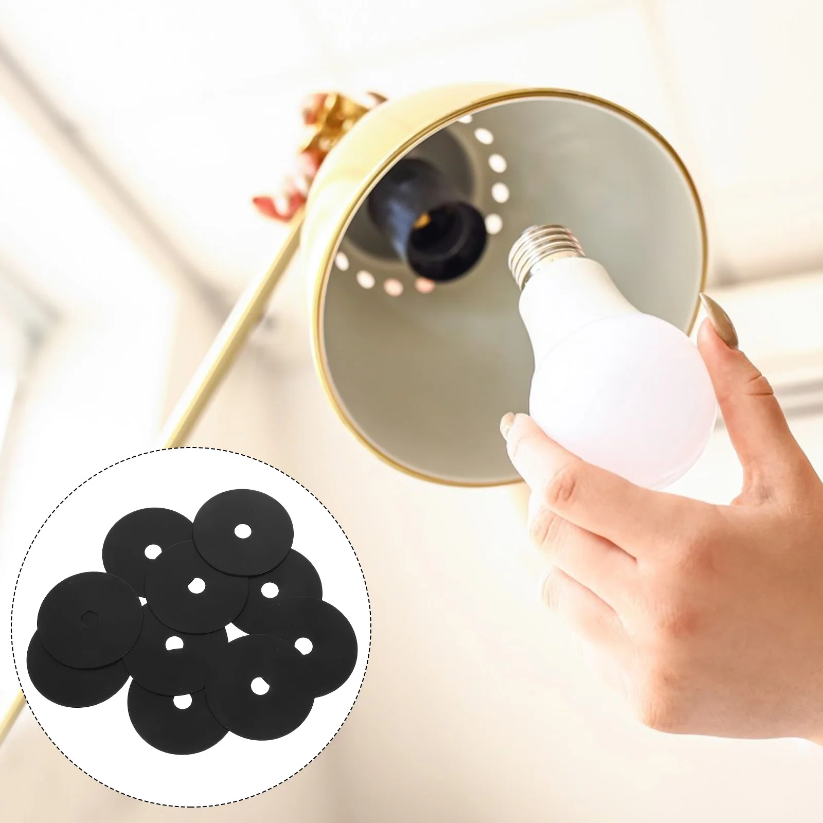 

10Pcs Round Iron Lamp Base Plates Sturdy Metal for Lamp Making Repair Table Floor Light Socket Rings Light Socket Shade Ring