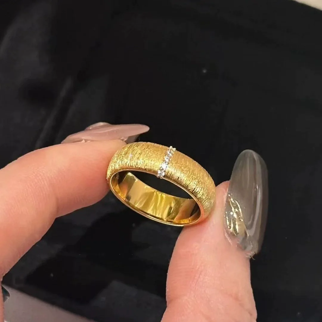 مجوهرات كلاسيكية على الطراز الفرنسي خواتم رفيعة بسيطة باللون الذهبي مرصعة بالزركون الصغير وإكسسوارات الأصابع المفتوحة القابلة للتعديل للنساء #3